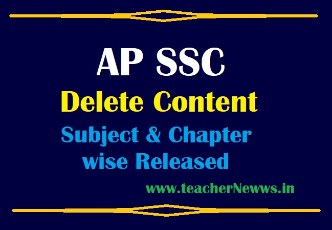 AP 10th Removed Content (Delete) Chapter wise in all Subject Syllabus for SSC TM & EM