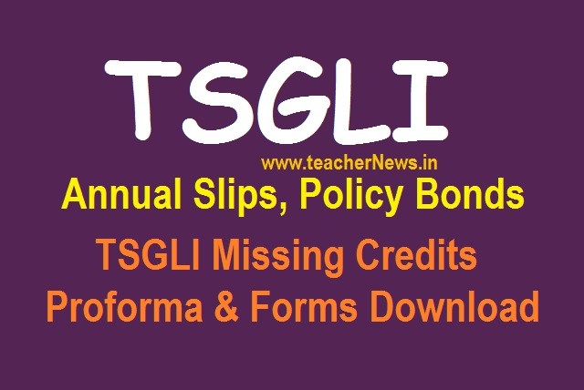 TSGLI Annual Slips Statemen- Policy Bond details, forms download at tsgli.telangana.gov.in