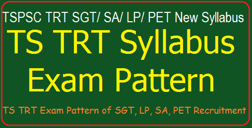 TS DSC Exam Pattern, Syllabus - Telangana TRT SGT/ SA/ Pandits/ PET Recruitment