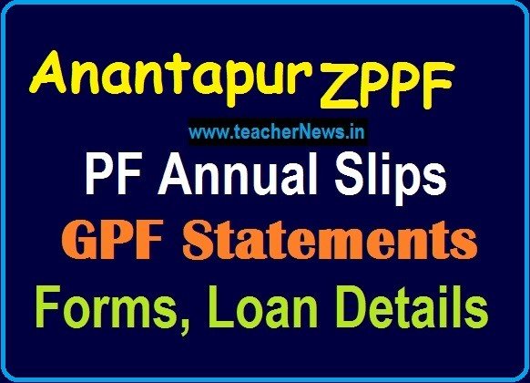 Anantapur ZPPF Annual Slips 2025 for Anantapur District teachers and Employees GPF zpgpf.ap.nic.in