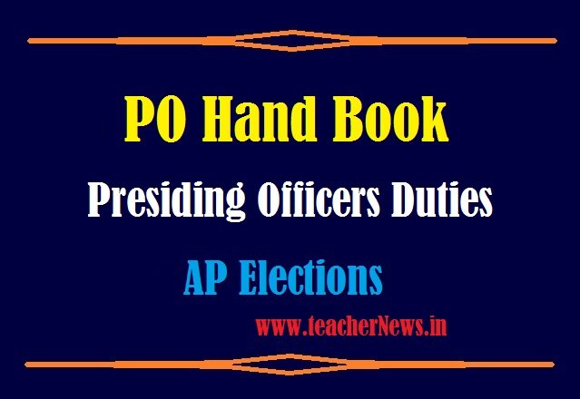 PO Hand Book Elections 2024 in Telugu | Duties of Presiding Officers in Loksabha Elections 2024