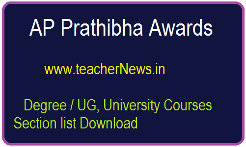 Degree Prathibha Awards - AP Degree / UG, University Courses Selection list