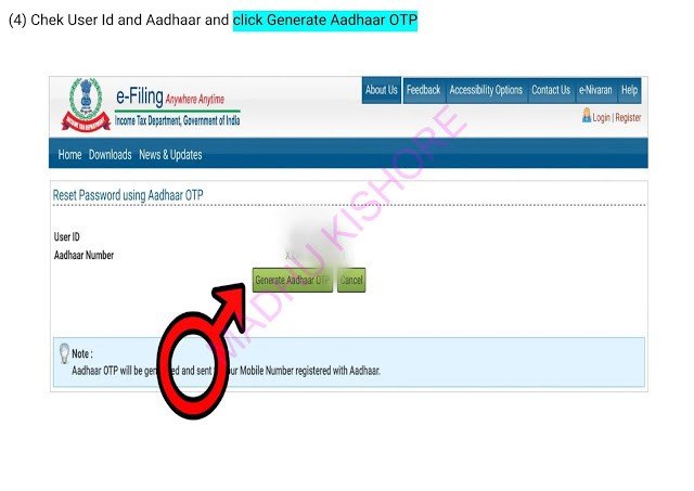Income Tax e filling Password Reset Process 4