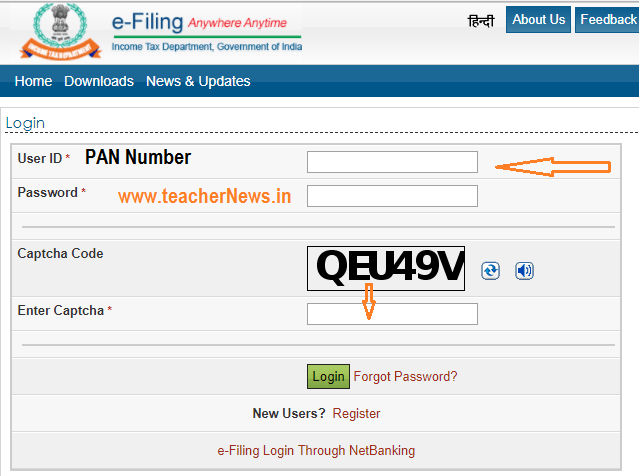 Income Tax e Filing Process Step 1 in Telugu for Salary Employee Persons 