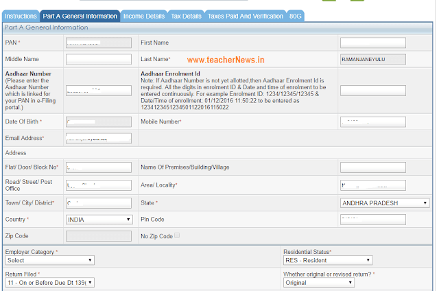Income Tax e Filing Process Step 5 in Telugu for Salary Employee Persons 