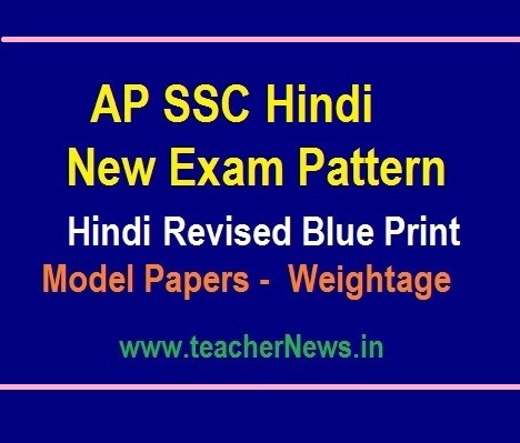 10th Class Hindi Model Papers 2023 - SSC Hindi Blue Print - New Weightage 2022-23
