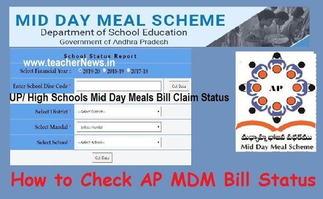 How to Check AP MDM Bill Status | Jagananna Gorumudda Primary UP/ High Schools Mid Day Meals Bill Claim Status