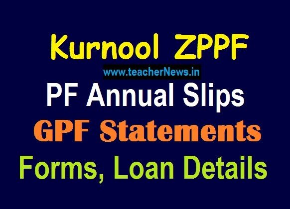 Kurnool ZPPF Annual Slips 2026 ZPPF GPF Slips Kurnool District teachers and Employees