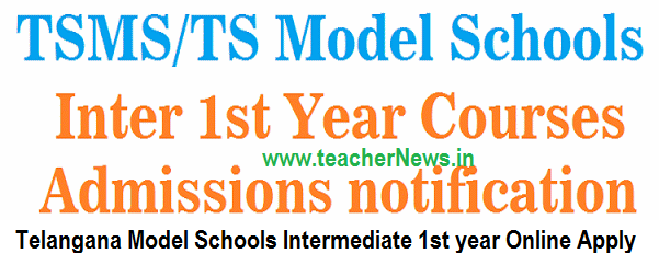 TS Model School Inter 1st year Admission Online Application | TSMS Inter Apply Now