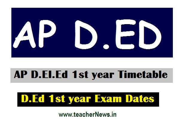 AP D.El.Ed First year Exams dates AP D.Ed 1st year Timetable Batch