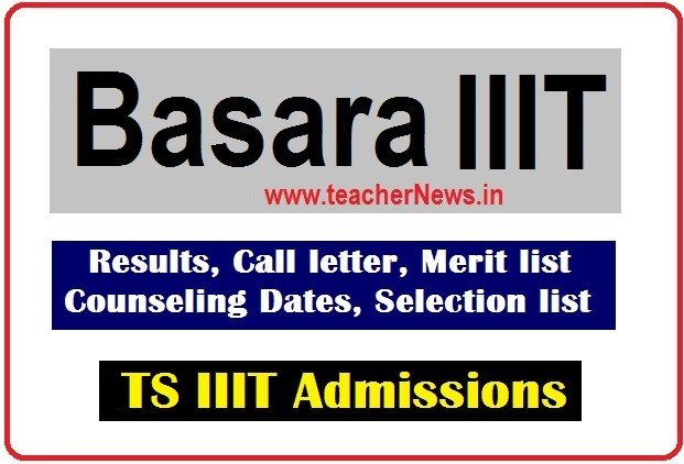 Basara IIIT Selection List (1st 2nd Phase Released) – List of Candidates Selected for counseling