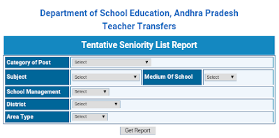 Teachers Transfers Vacancies list SGT/ School Assistant/ LP/ PET District wise Seniority list 2017