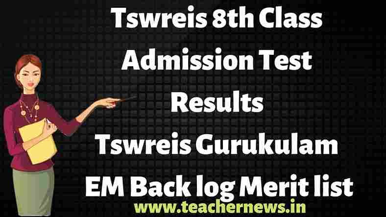 Tswreis Gurukulam EM Back log Merit list