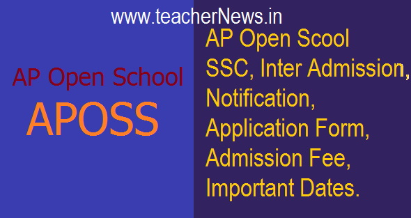 AP Open School (APOSS) SSC Inter Admission 2024-2025 Notification Details @apopenschool.org