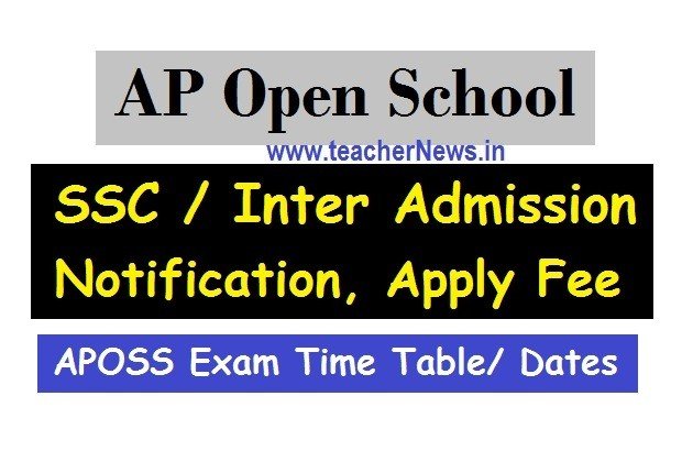 AP Open School Admission SSC Inter Notification, Online Apply Now | APOSS Exam Time Table/ Dates