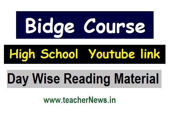 High School Bridge Course Youtube link - Day Wise Reading Material