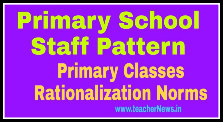 Primary Schools Staff Pattern 2020 for SGT Teachers Rationalization Norms 2020