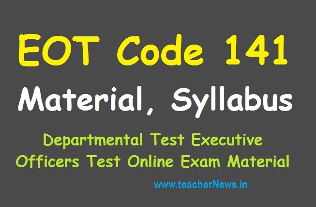 EOT 141 Pension Rules - APPSC Departmental Tests EOT Exam Syllabus, Study Material Bits with Books