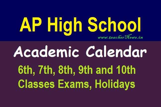AP Revised Academic Calendar 2020- 2021 For 10th & 9th Classes Ap
