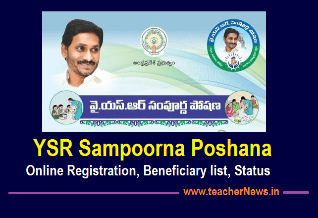 YSR Sampoorna Poshana Online Registration, Beneficiary list, Amount Status at navasakam.ap.gov.in