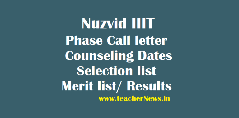 Nuzvid IIIT Call letter 2026 – 5 Important Steps to Download Call Letter & Selection List
