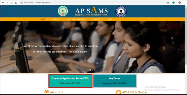 AP Degree Online Admissions APSAMS 2021