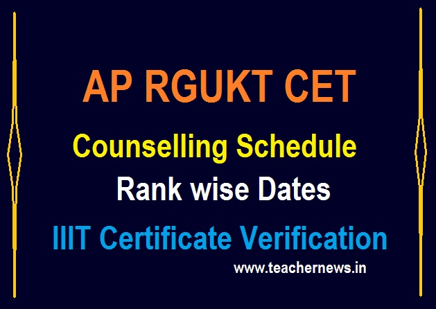 RGUKT Counselling Schedule 2022 (Rank Wise Dates) - AP IIIT Rank Wise counselling
