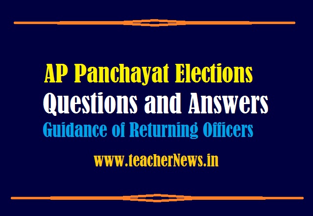 AP Panchayat Elections Questions and Answers 2021 For Guidance of Returning Officers 