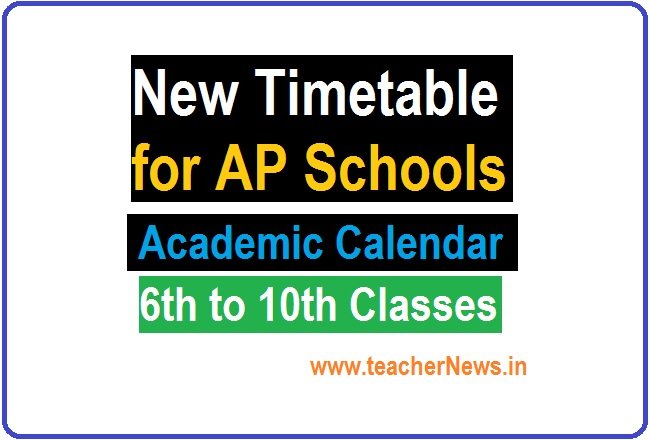 New Timetable for AP Schools for 6th to 10th Classes - AP Academic Calendar