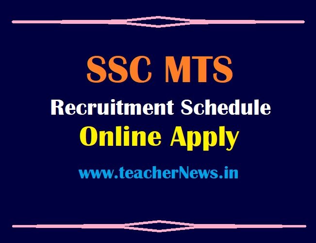 SSC MTS Online Apply Schedule 2021 SSC Multi Tasking Posts Recruitment Vacancy Notification
