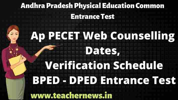 AP PECET Web Counselling and Verification Schedule