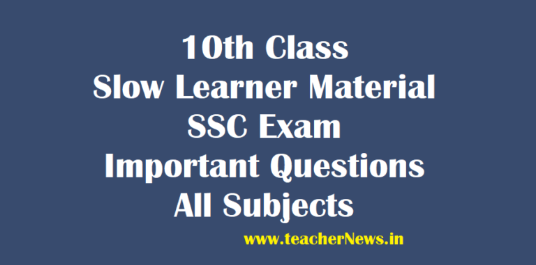 AP SSC Slow Learner Material 2026 – 10th Class Important Questions Guide
