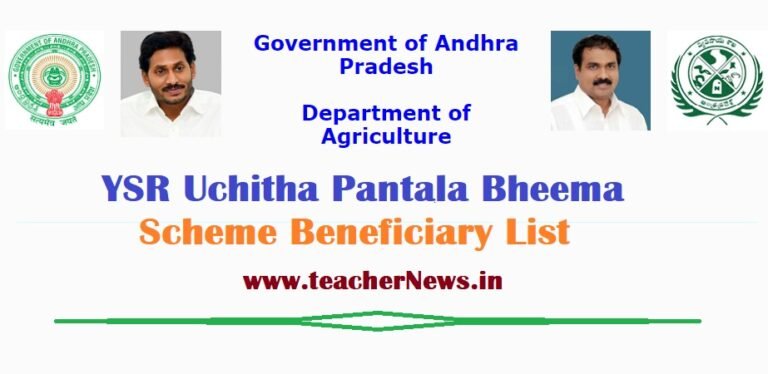 YSR Uchitha Pantala Bheema Scheme Beneficiary List | AP Crop Insurance Farmers List