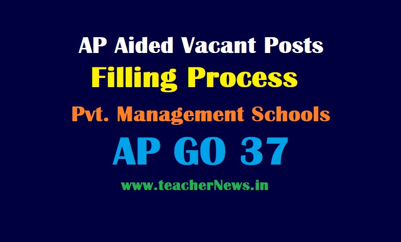 AP Aided Vacant Posts Filling Process in Private Aided Management Schools - AP GO 37