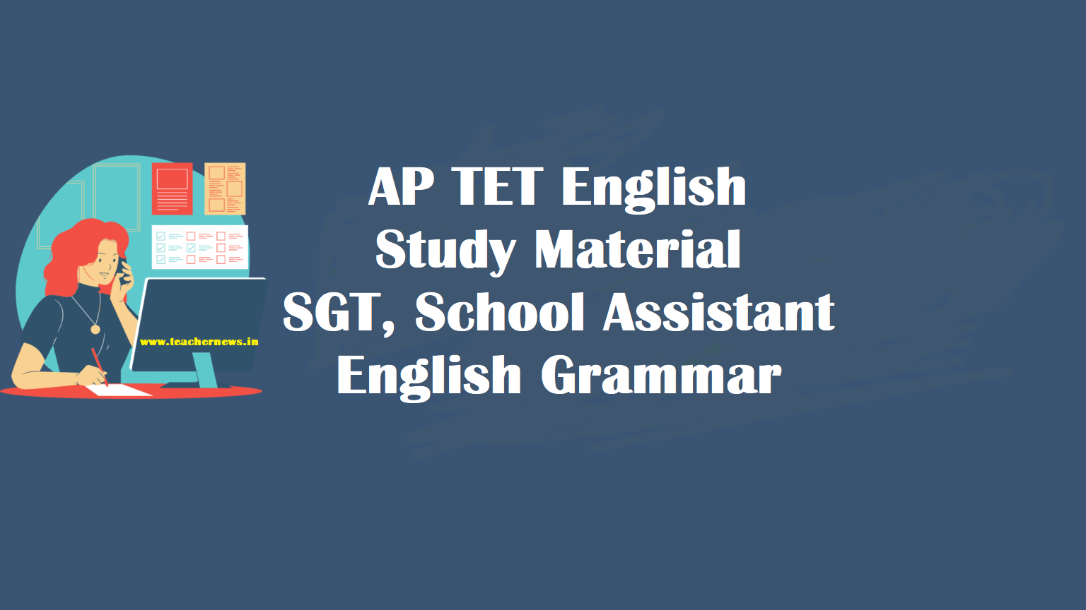 AP TET English Study Material For SGT, School Assistant English Grammar.