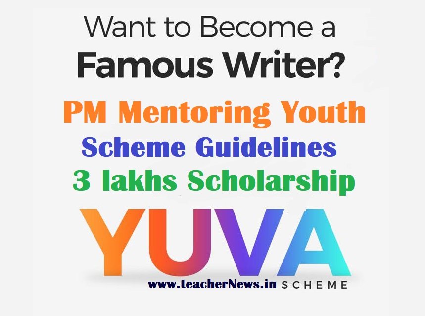 PM Mentoring Youth Scheme Guidelines for 3 lakhs Scholarship - YUVA Aspiring Writers Online Apply, Selections at innovateindia.mygov.in/yuva.