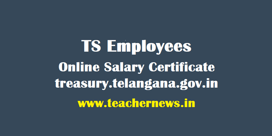 TS Online Salary Certificate Official for Teachers Employees download