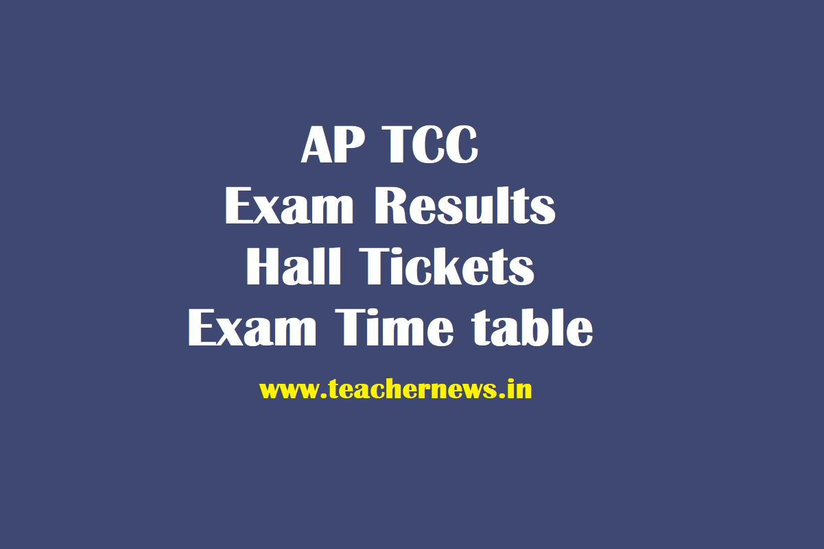 AP TCC Exam Results, Hall Tickets 2022 Exam Dates, Time table Download
