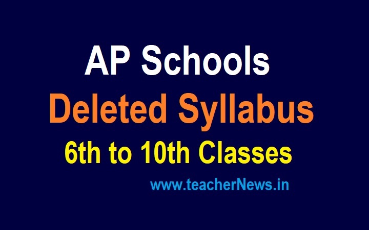 AP Schools Deleted Syllabus for 6th to 10th Classes All Subjects 2021-22 | Reduced Syllabus
