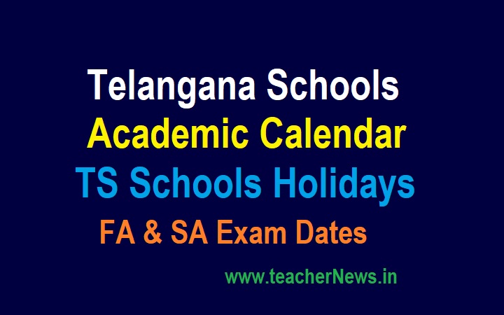 TS Schools Holidays 2023 FA SA Exam Dates | Telangana Schools Academic Calendar 2022-23