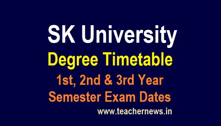 SK University Degree Time Table - SKU UG Sem Exam Dates Jan/ Feb (pdf)