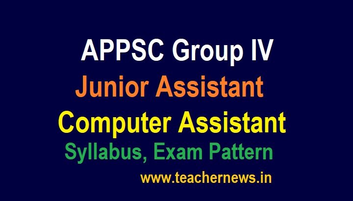 APPSC Junior Assistant Syllabus 2022 Computer Assistant Recruitment Exam Pattern (pdf)
