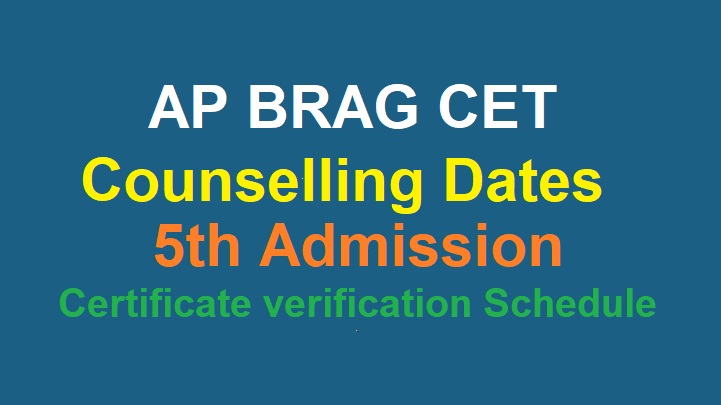 AP BRAG CET Counselling Dates for 5th Admission - AP Gurukulam Certificate verification Schedule