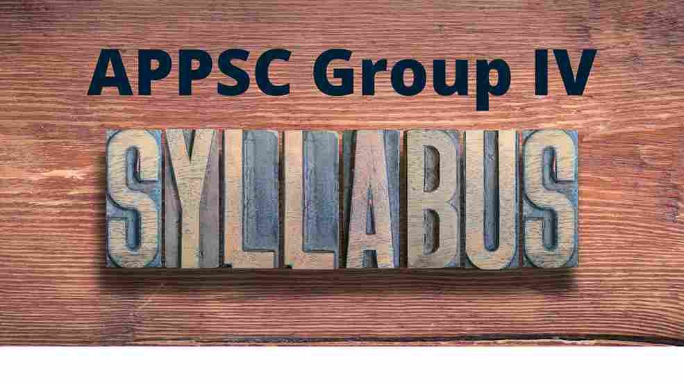APPSC Group IV Syllabus