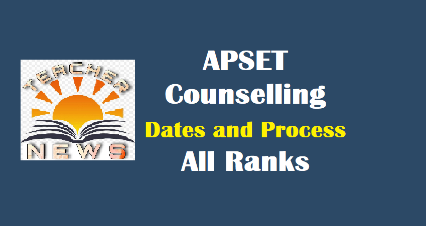 APSET Counselling Dates and Process AP SET Counselling Schedule for All Ranks