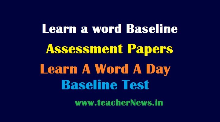 Learn a word Baseline Assessment Papers - Learn A Word A Day Baseline Test Instructions