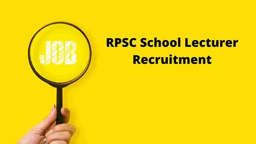 RPSC School Lecturer Recruitment