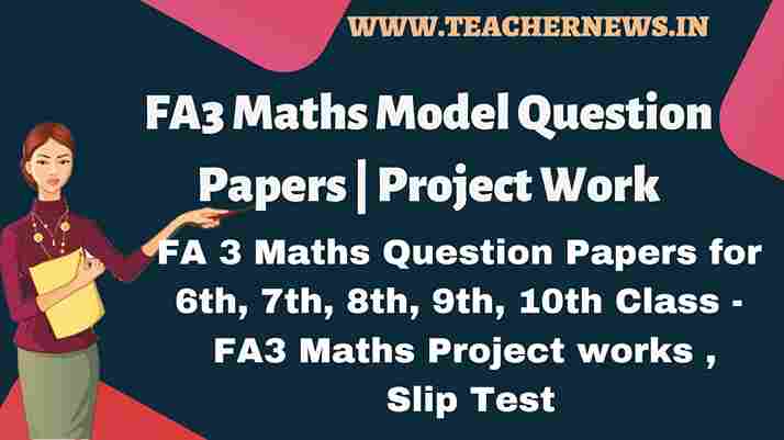 AP FA3 Maths Question Papers 2026 Free Download Guide & Project Works