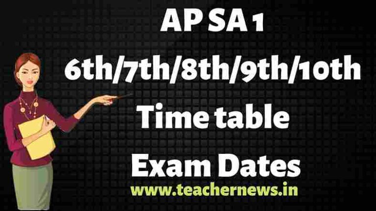 AP SA1 Timetable 2025 – AP Summative I Exam Dates and PDF Download Now