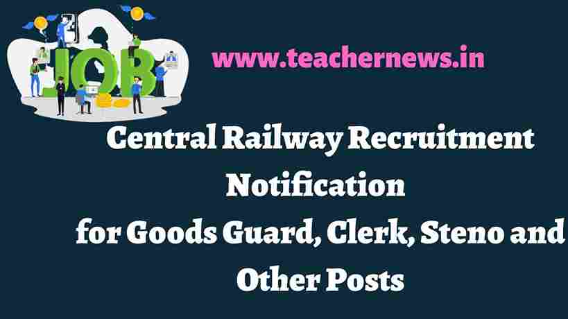 Central Railway Recruitment Notification 2022